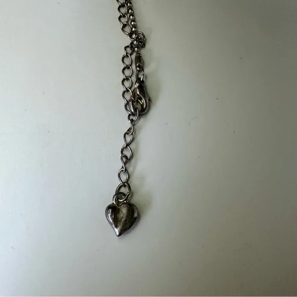 Art Deco Falling Pointed Silver-Tone w Metal & Rhinestone Flapper Necklace - Picture 4 of 9